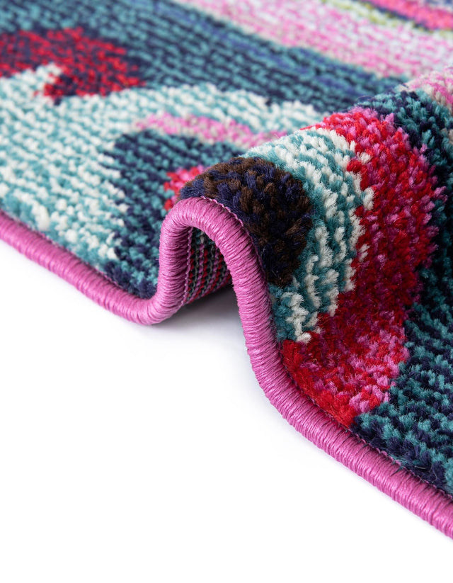 Multicolor 8' x 8' Chromatic Round Area Rug 100% Polypropylene With Cotton Backing Abstract Modern Colorful Carpet Mat for Home Decor & Interior Design for Sale at Rug Engine