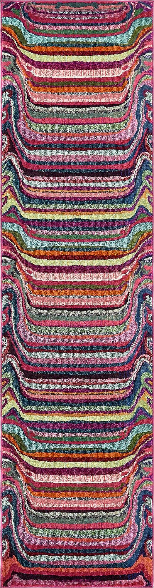Multicolor 2' 7 x 10' Chromatic Runner Area Rug 100% Polypropylene With Cotton Backing Abstract Modern Colorful Carpet Mat for Home Decor & Interior Design for Sale at Rug Engine