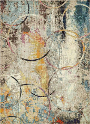 Multicolor 9' x 12' 2 Chromatic Rectangle Area Rug 100% Polypropylene With Cotton Backing Abstract Modern Colorful Carpet Mat for Home Decor & Interior Design for Sale at Rug Engine