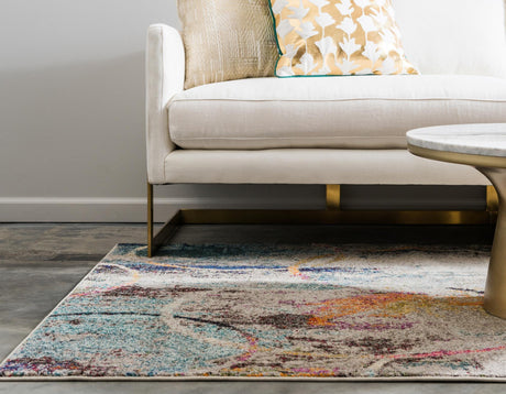 Multicolor 9' x 12' 2 Chromatic Rectangle Area Rug 100% Polypropylene With Cotton Backing Abstract Modern Colorful Carpet Mat for Home Decor & Interior Design for Sale at Rug Engine