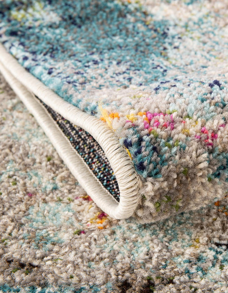 Multicolor 9' x 12' 2 Chromatic Rectangle Area Rug 100% Polypropylene With Cotton Backing Abstract Modern Colorful Carpet Mat for Home Decor & Interior Design for Sale at Rug Engine