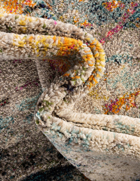 Multicolor 9' x 12' 2 Chromatic Rectangle Area Rug 100% Polypropylene With Cotton Backing Abstract Modern Colorful Carpet Mat for Home Decor & Interior Design for Sale at Rug Engine