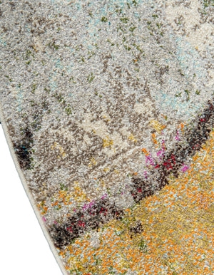 Multicolor 8' x 8' Chromatic Round Area Rug 100% Polypropylene With Cotton Backing Abstract Modern Colorful Carpet Mat for Home Decor & Interior Design for Sale at Rug Engine