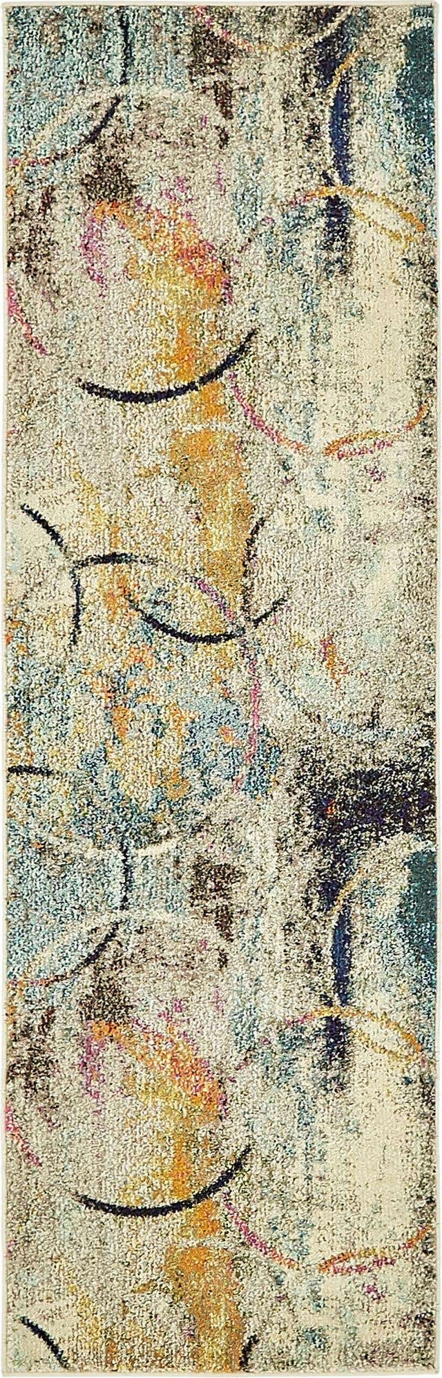 Multicolor 2' x 6' 9 Chromatic Runner Area Rug 100% Polypropylene With Cotton Backing Abstract Modern Colorful Carpet Mat for Home Decor & Interior Design for Sale at Rug Engine