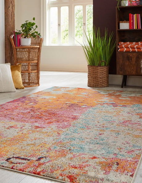 Multicolor 10' 6 x 16' 5 Chromatic Rectangle Area Rug 100% Polypropylene With Cotton Backing Abstract Modern Colorful Carpet Mat for Home Decor & Interior Design for Sale at Rug Engine