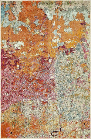 Multicolor 4' 1 x 6' 1 Chromatic Rectangle Area Rug 100% Polypropylene With Cotton Backing Abstract Modern Colorful Carpet Mat for Home Decor & Interior Design for Sale at Rug Engine