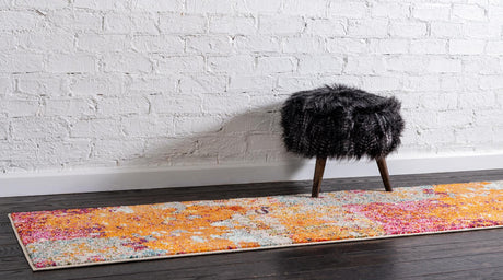 Multicolor 2' 2 x 6' 9 Chromatic Runner Area Rug 100% Polypropylene With Cotton Backing Abstract Modern Colorful Carpet Mat for Home Decor & Interior Design for Sale at Rug Engine