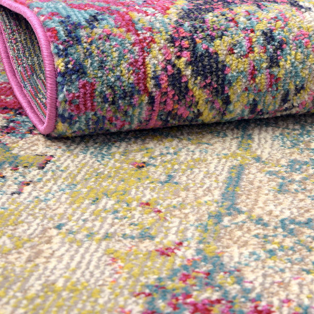 Multicolor 8' x 8' Monterey Round Area Rug 100% Polypropylene Colorful Easy Clean Traditional Carpet for Living Room, Bedrooms, Dining, Kitchen for Sale at Rug Engine