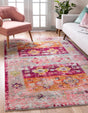 Pink 5' 1 x 8' Monterey Rectangle Area Rug 100% Polypropylene Colorful Easy Clean Traditional Carpet for Living Room, Bedrooms, Dining, Kitchen for Sale at Rug Engine
