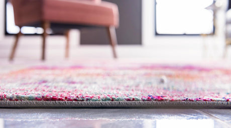 Pink 8' x 8' Monterey Round Area Rug 100% Polypropylene Colorful Easy Clean Traditional Carpet for Living Room, Bedrooms, Dining, Kitchen for Sale at Rug Engine