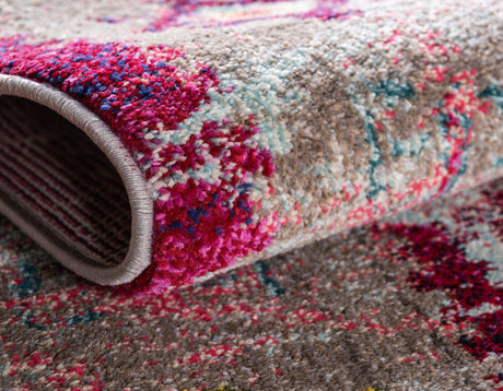 Pink 8' x 8' Monterey Round Area Rug 100% Polypropylene Colorful Easy Clean Traditional Carpet for Living Room, Bedrooms, Dining, Kitchen for Sale at Rug Engine
