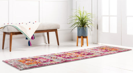 Pink 2' x 6' 9 Monterey Runner Area Rug 100% Polypropylene Colorful Easy Clean Traditional Carpet for Living Room, Bedrooms, Dining, Kitchen for Sale at Rug Engine