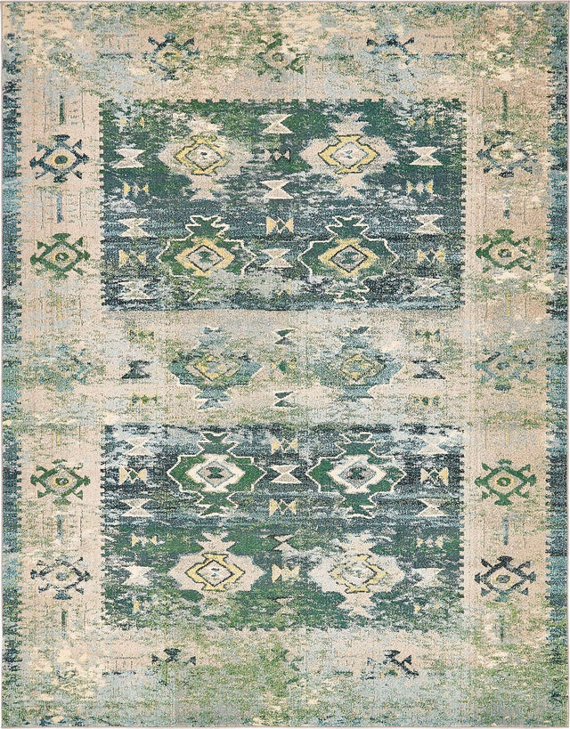 Green 8' x 10' Monterey Rectangle Area Rug 100% Polypropylene Colorful Easy Clean Traditional Carpet for Living Room, Bedrooms, Dining, Kitchen for Sale at Rug Engine