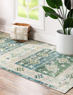 Green 4' 1 x 6' 1 Monterey Rectangle Area Rug 100% Polypropylene Colorful Easy Clean Traditional Carpet for Living Room, Bedrooms, Dining, Kitchen for Sale at Rug Engine