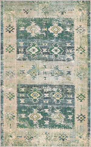 Green 5' 1 x 8' Monterey Rectangle Area Rug 100% Polypropylene Colorful Easy Clean Traditional Carpet for Living Room, Bedrooms, Dining, Kitchen for Sale at Rug Engine