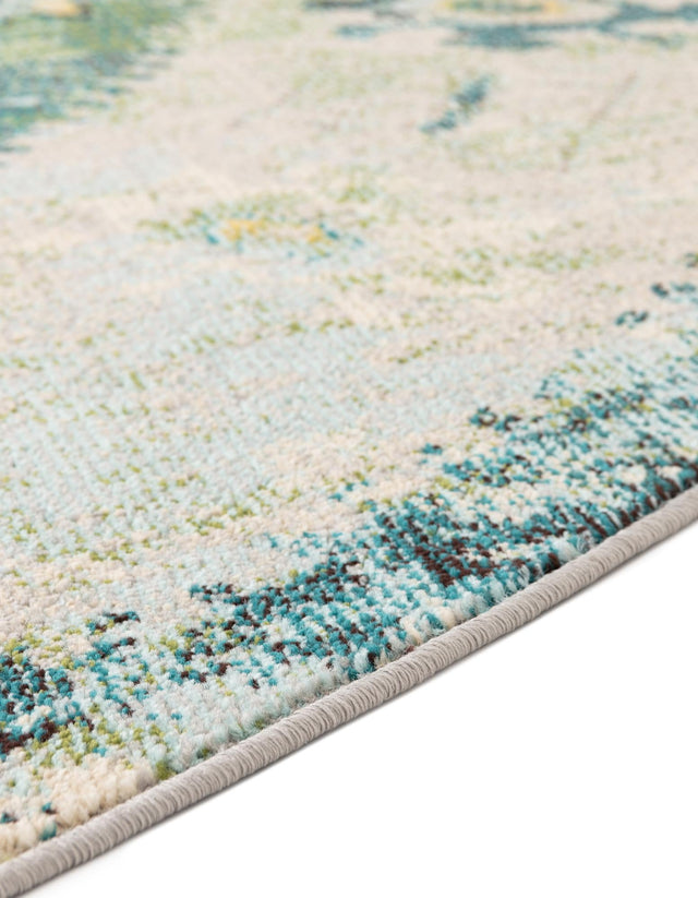 Green 8' x 8' Monterey Round Area Rug 100% Polypropylene Colorful Easy Clean Traditional Carpet for Living Room, Bedrooms, Dining, Kitchen for Sale at Rug Engine