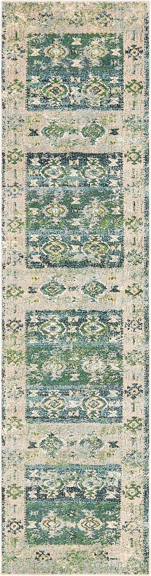 Green 2' 7 x 10' Monterey Runner Area Rug 100% Polypropylene Colorful Easy Clean Traditional Carpet for Living Room, Bedrooms, Dining, Kitchen for Sale at Rug Engine