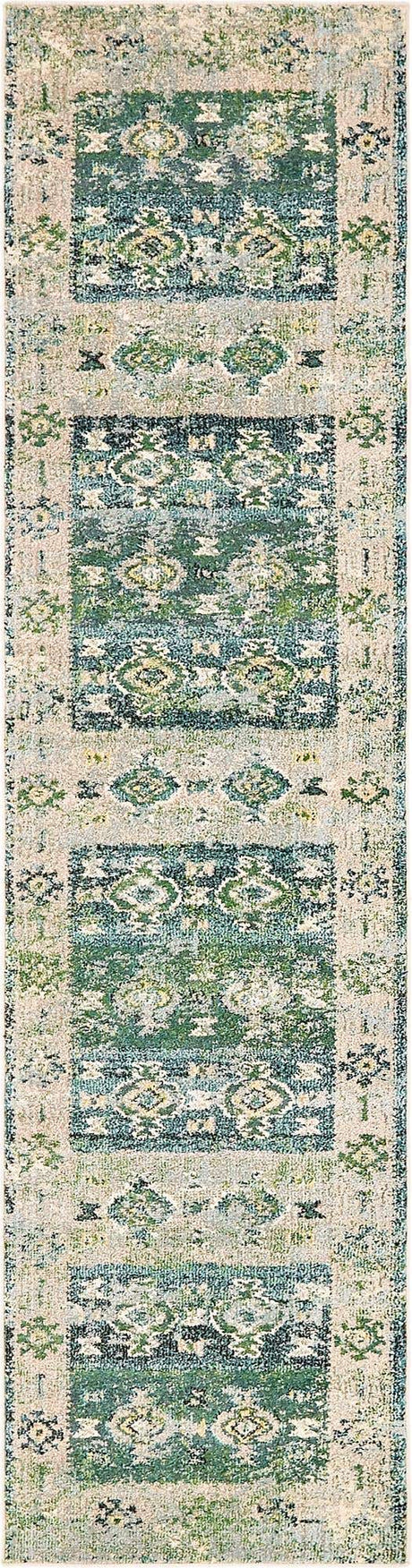 Green 2' 7 x 10' Monterey Runner Area Rug 100% Polypropylene Colorful Easy Clean Traditional Carpet for Living Room, Bedrooms, Dining, Kitchen for Sale at Rug Engine