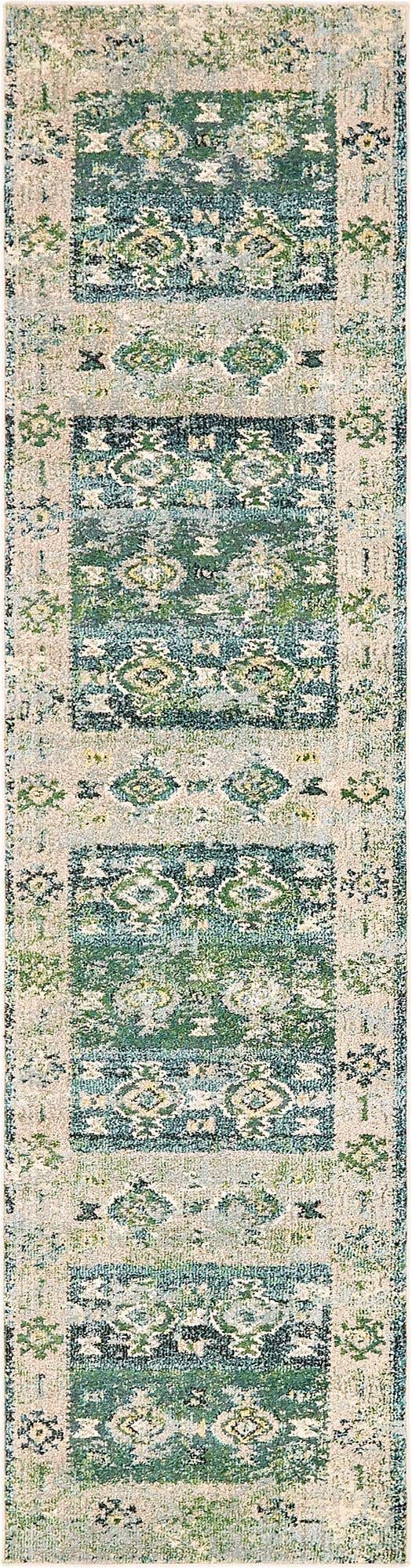 Green 2' 7 x 10' Monterey Runner Area Rug 100% Polypropylene Colorful Easy Clean Traditional Carpet for Living Room, Bedrooms, Dining, Kitchen for Sale at Rug Engine