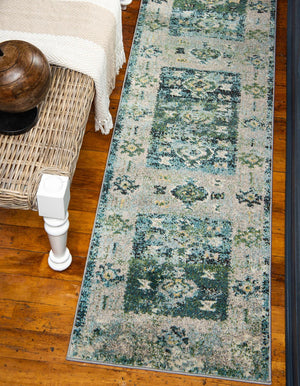 Green 2' 7 x 10' Monterey Runner Area Rug 100% Polypropylene Colorful Easy Clean Traditional Carpet for Living Room, Bedrooms, Dining, Kitchen for Sale at Rug Engine