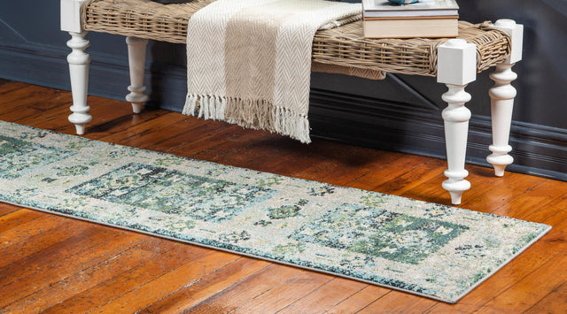 Green 2' x 6' 9 Monterey Runner Area Rug 100% Polypropylene Colorful Easy Clean Traditional Carpet for Living Room, Bedrooms, Dining, Kitchen for Sale at Rug Engine