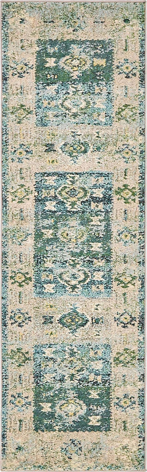 Green 2' x 6' 9 Monterey Runner Area Rug 100% Polypropylene Colorful Easy Clean Traditional Carpet for Living Room, Bedrooms, Dining, Kitchen for Sale at Rug Engine