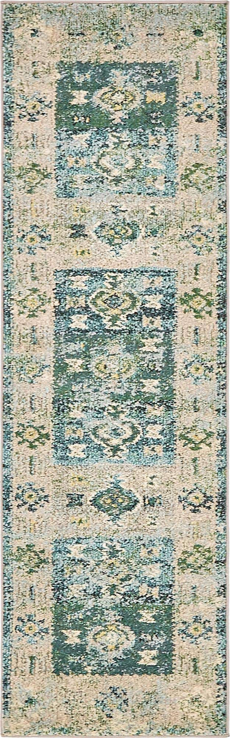 Green 2' x 6' 9 Monterey Runner Area Rug 100% Polypropylene Colorful Easy Clean Traditional Carpet for Living Room, Bedrooms, Dining, Kitchen for Sale at Rug Engine