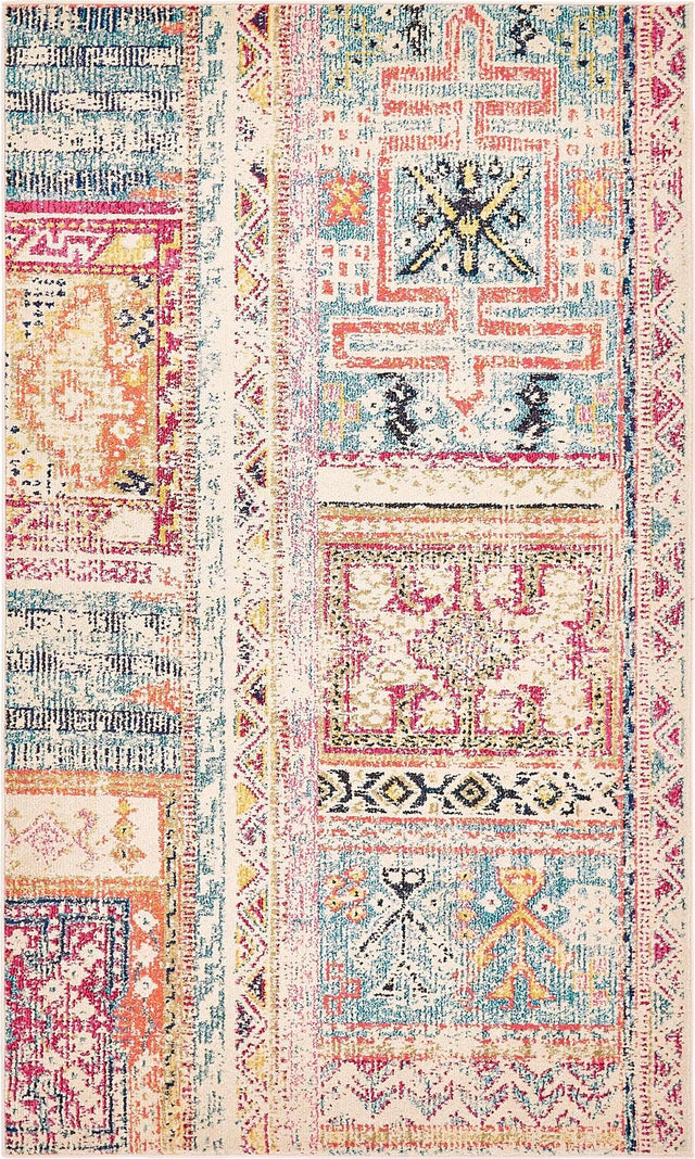 Multicolor 5' 1 x 8' Monterey Rectangle Area Rug 100% Polypropylene Colorful Easy Clean Traditional Carpet for Living Room, Bedrooms, Dining, Kitchen for Sale at Rug Engine