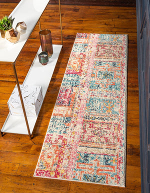 Multicolor 2' 7 x 10' Monterey Runner Area Rug 100% Polypropylene Colorful Easy Clean Traditional Carpet for Living Room, Bedrooms, Dining, Kitchen for Sale at Rug Engine