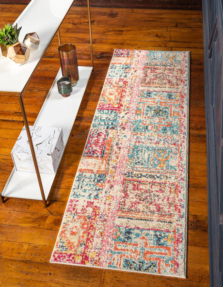 Multicolor 2' x 6' 7 Monterey Runner Area Rug 100% Polypropylene Colorful Easy Clean Traditional Carpet for Living Room, Bedrooms, Dining, Kitchen for Sale at Rug Engine