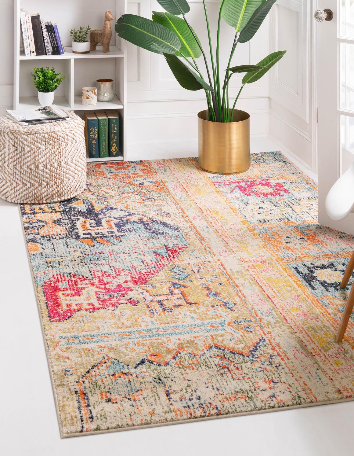 Multicolor 4' 1 x 6' 1 Monterey Rectangle Area Rug 100% Polypropylene Colorful Easy Clean Traditional Carpet for Living Room, Bedrooms, Dining, Kitchen for Sale at Rug Engine