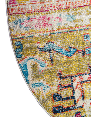 Multicolor 8' x 8' Monterey Round Area Rug 100% Polypropylene Colorful Easy Clean Traditional Carpet for Living Room, Bedrooms, Dining, Kitchen for Sale at Rug Engine
