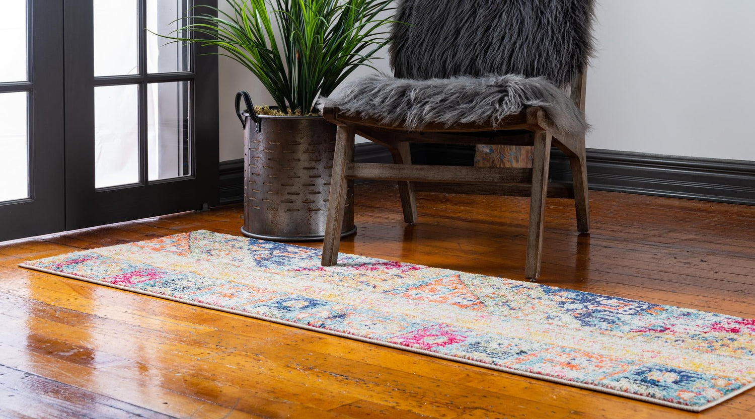 Multicolor 2' 7 x 10' Monterey Runner Area Rug 100% Polypropylene Colorful Easy Clean Traditional Carpet for Living Room, Bedrooms, Dining, Kitchen for Sale at Rug Engine