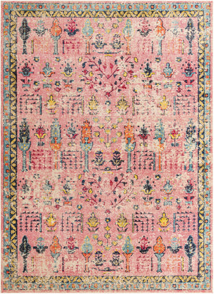 Pink 9' x 12' 2 Monterey Rectangle Area Rug 100% Polypropylene Colorful Easy Clean Traditional Carpet for Living Room, Bedrooms, Dining, Kitchen for Sale at Rug Engine