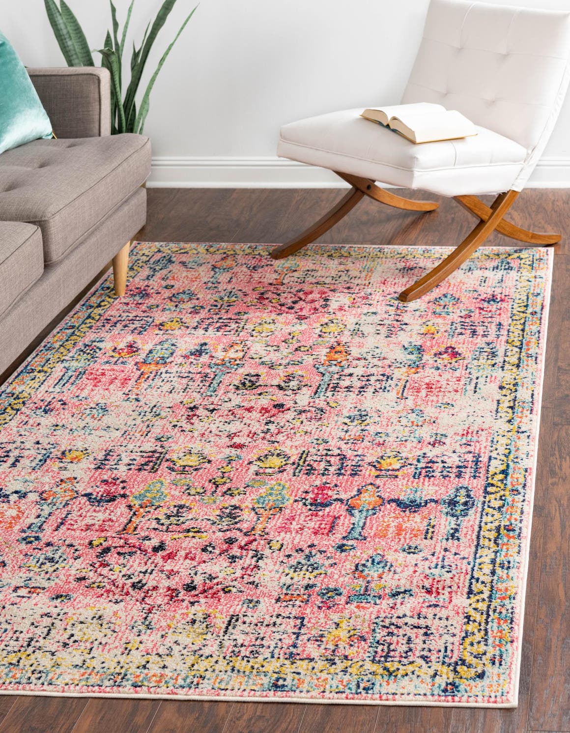 Pink 10' x 13' 1 Monterey Rectangle Area Rug 100% Polypropylene Colorful Easy Clean Traditional Carpet for Living Room, Bedrooms, Dining, Kitchen for Sale at Rug Engine