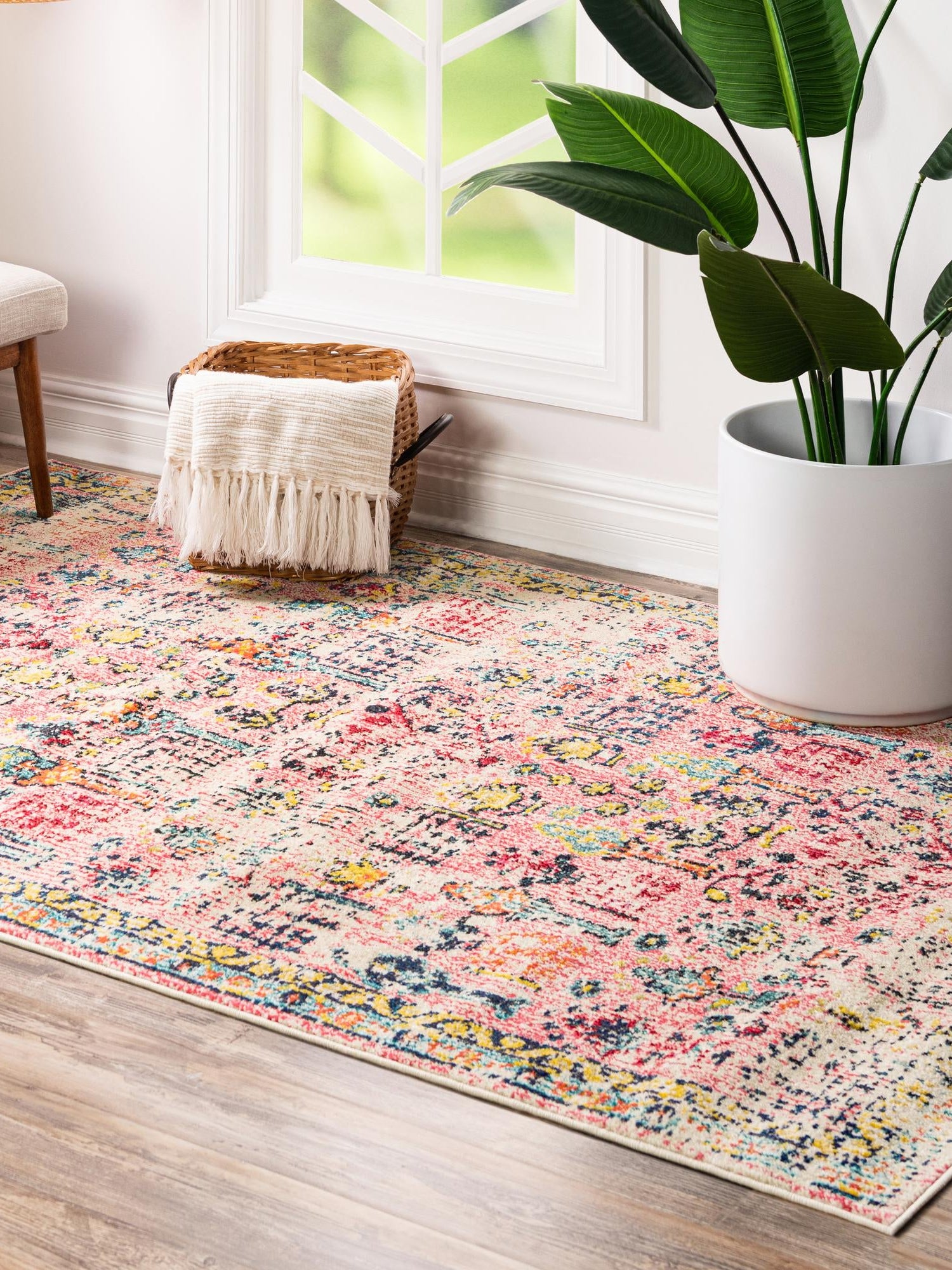 Pink 9' x 12' 2 Monterey Rectangle Area Rug 100% Polypropylene Colorful Easy Clean Traditional Carpet for Living Room, Bedrooms, Dining, Kitchen for Sale at Rug Engine