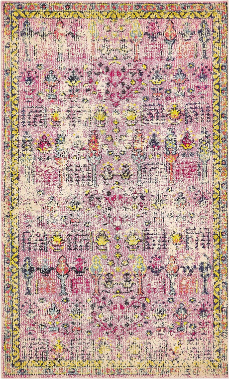 Pink 5' x 8' Monterey Rectangle Area Rug 100% Polypropylene Colorful Easy Clean Traditional Carpet for Living Room, Bedrooms, Dining, Kitchen for Sale at Rug Engine