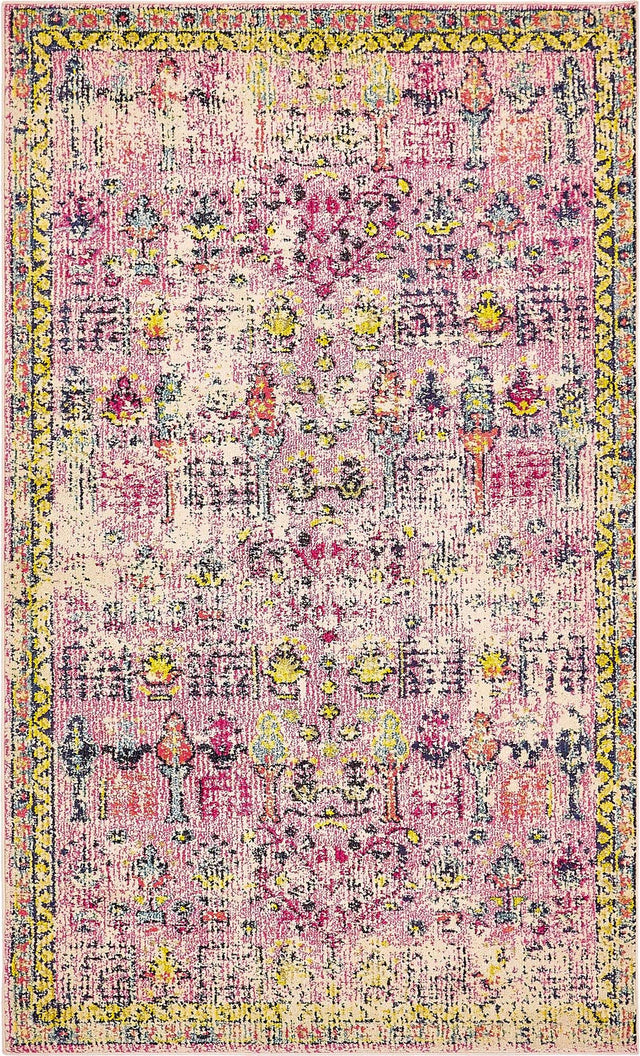 Pink 5' x 8' Monterey Rectangle Area Rug 100% Polypropylene Colorful Easy Clean Traditional Carpet for Living Room, Bedrooms, Dining, Kitchen for Sale at Rug Engine