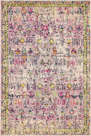 Pink 4' x 6' Monterey Rectangle Area Rug 100% Polypropylene Colorful Easy Clean Traditional Carpet for Living Room, Bedrooms, Dining, Kitchen for Sale at Rug Engine
