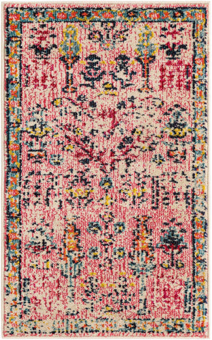 Pink 2' x 3' 1 Monterey Rectangle Area Rug 100% Polypropylene Colorful Easy Clean Traditional Carpet for Living Room, Bedrooms, Dining, Kitchen for Sale at Rug Engine