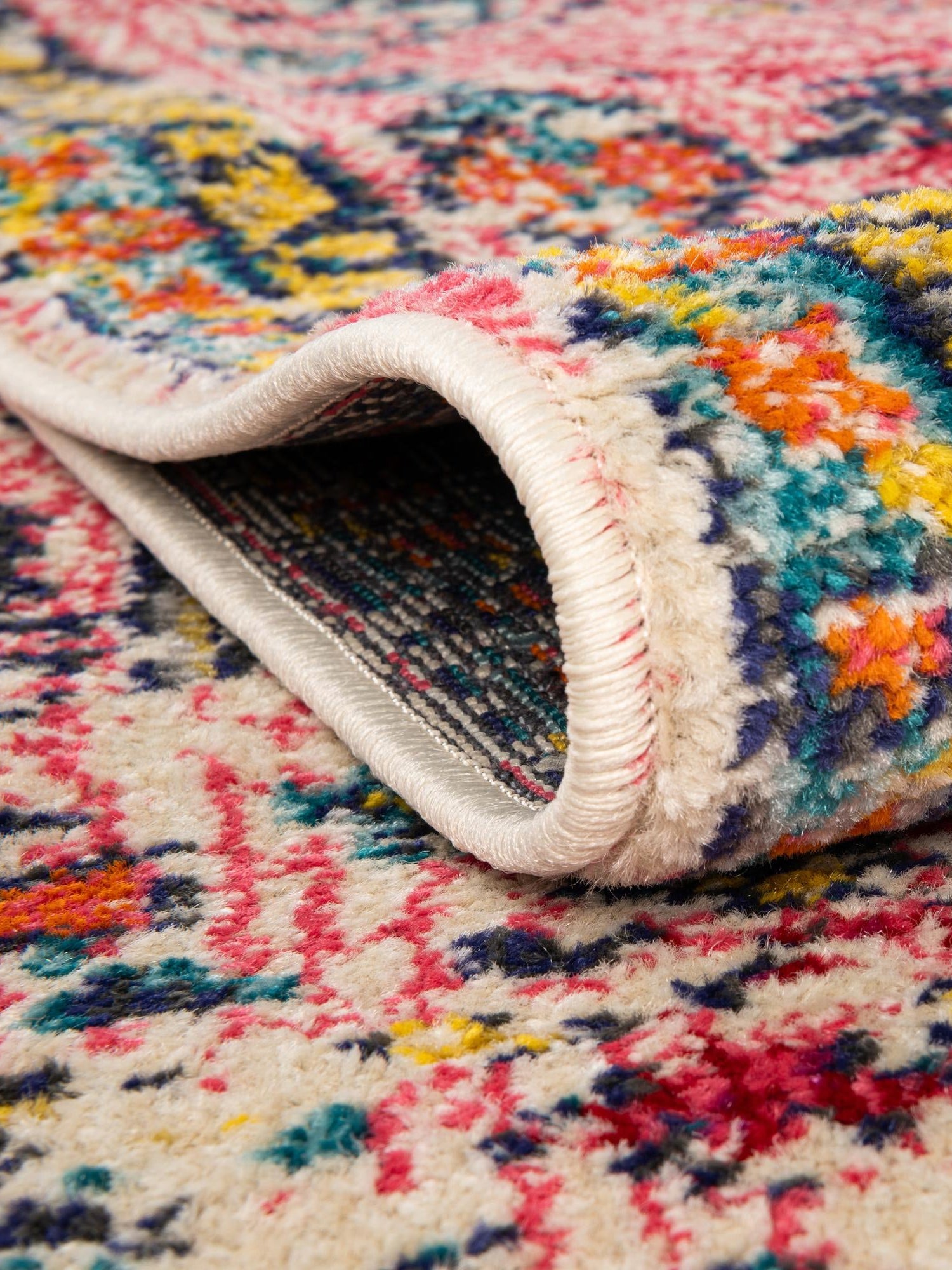Pink 5' 3 x 5' 3 Monterey Round Area Rug 100% Polypropylene Colorful Easy Clean Traditional Carpet for Living Room, Bedrooms, Dining, Kitchen for Sale at Rug Engine