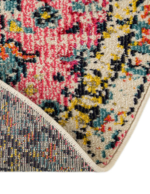 Pink 5' 3 x 5' 3 Monterey Round Area Rug 100% Polypropylene Colorful Easy Clean Traditional Carpet for Living Room, Bedrooms, Dining, Kitchen for Sale at Rug Engine