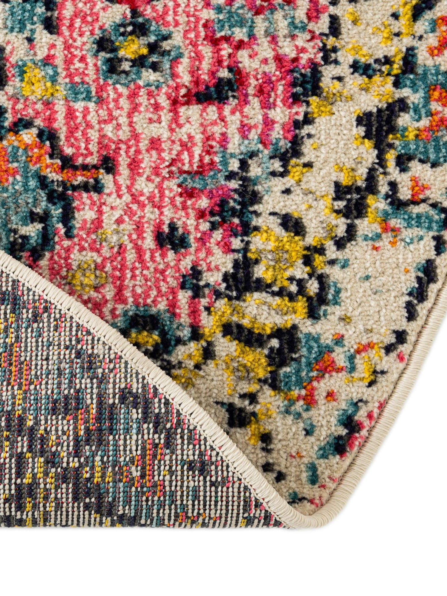 Pink 3' 3 x 3' 3 Monterey Round Area Rug 100% Polypropylene Colorful Easy Clean Traditional Carpet for Living Room, Bedrooms, Dining, Kitchen for Sale at Rug Engine