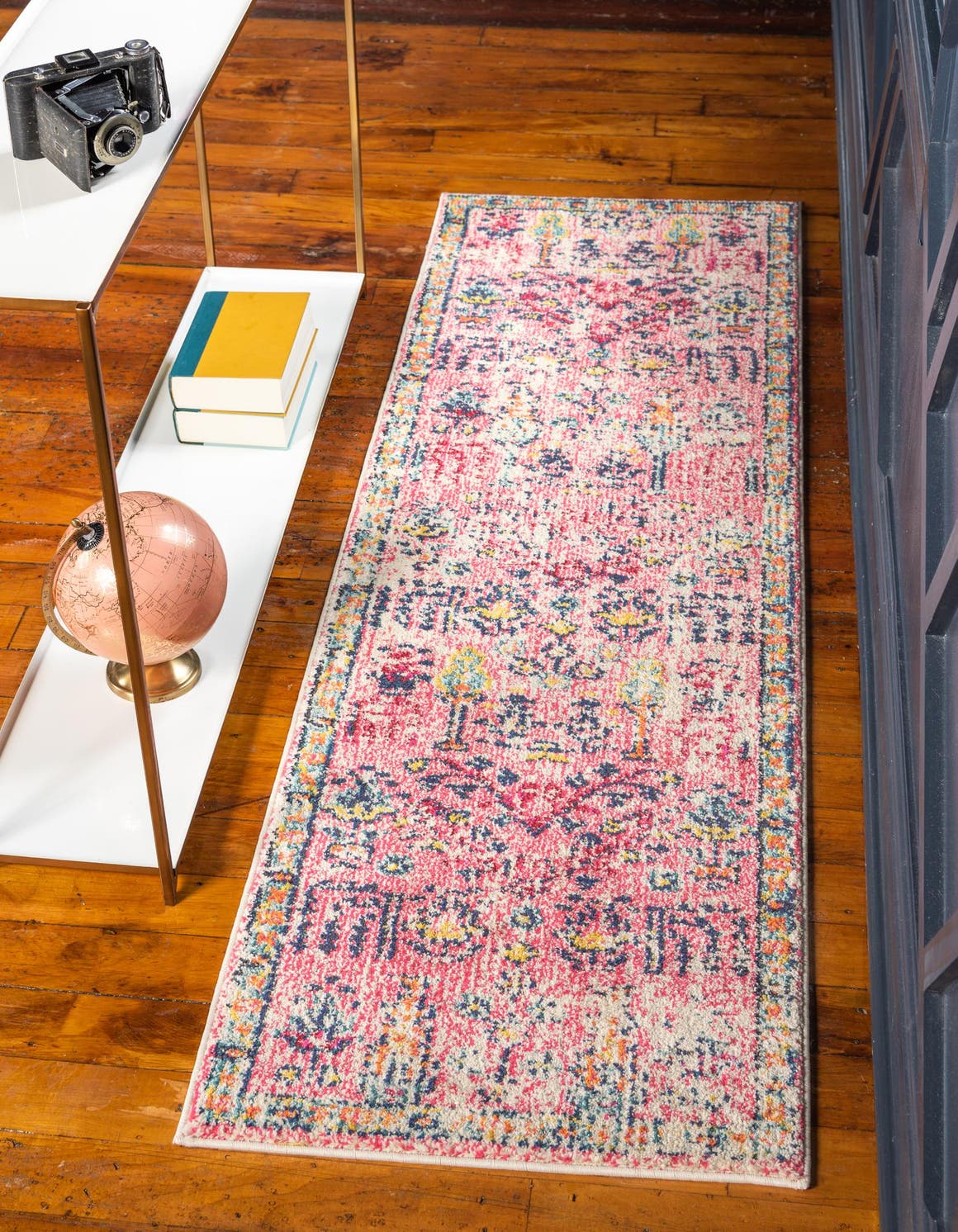 Pink 2' x 6' 9 Monterey Runner Area Rug 100% Polypropylene Colorful Easy Clean Traditional Carpet for Living Room, Bedrooms, Dining, Kitchen for Sale at Rug Engine