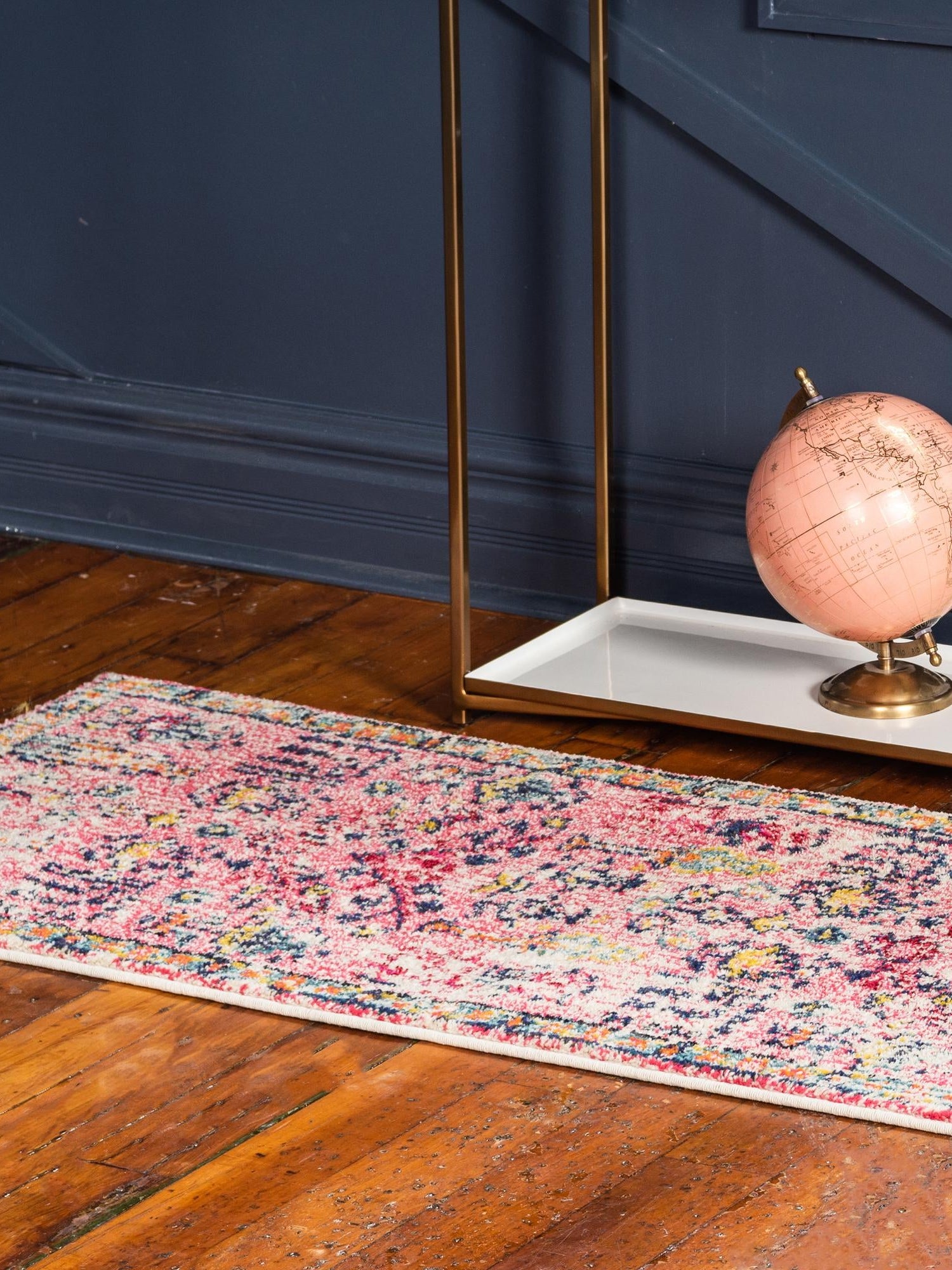 Pink 2' x 8' Monterey Runner Area Rug 100% Polypropylene Colorful Easy Clean Traditional Carpet for Living Room, Bedrooms, Dining, Kitchen for Sale at Rug Engine