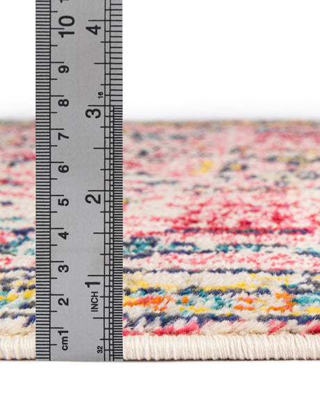 Pink 2' 7 x 12' Monterey Runner Area Rug 100% Polypropylene Colorful Easy Clean Traditional Carpet for Living Room, Bedrooms, Dining, Kitchen for Sale at Rug Engine