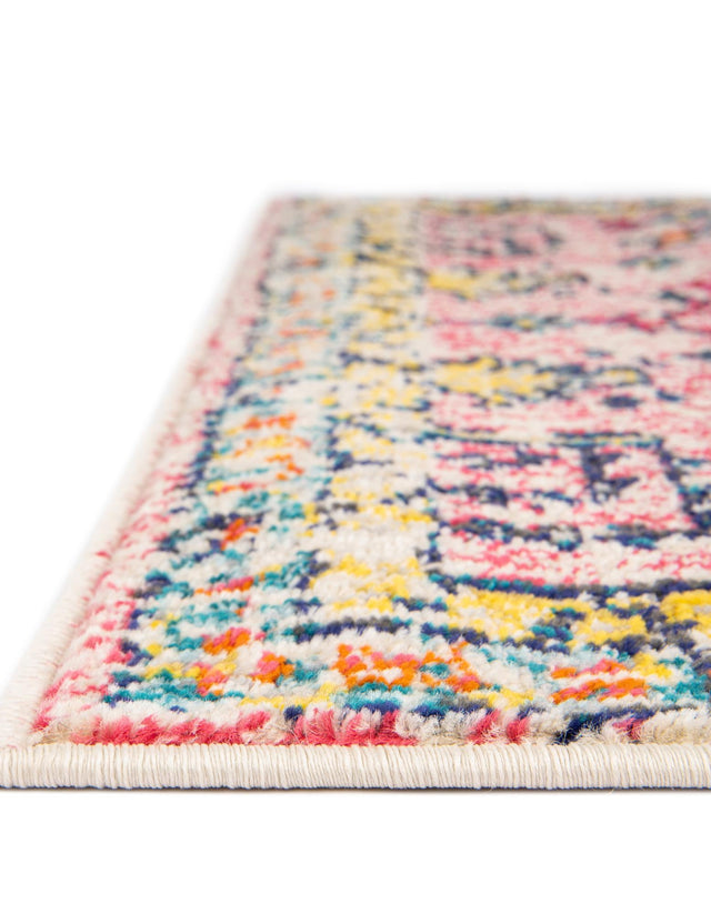Pink 2' 7 x 12' Monterey Runner Area Rug 100% Polypropylene Colorful Easy Clean Traditional Carpet for Living Room, Bedrooms, Dining, Kitchen for Sale at Rug Engine