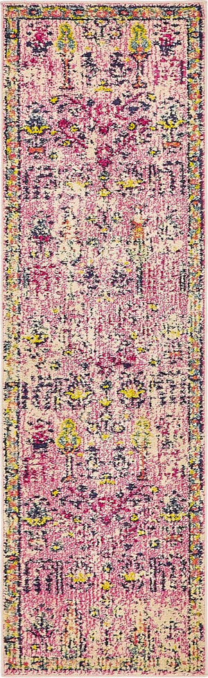 Pink 2' x 6' 9 Monterey Runner Area Rug 100% Polypropylene Colorful Easy Clean Traditional Carpet for Living Room, Bedrooms, Dining, Kitchen for Sale at Rug Engine