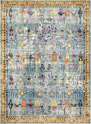 Blue 9' x 12' 2 Monterey Rectangle Area Rug 100% Polypropylene Colorful Easy Clean Traditional Carpet for Living Room, Bedrooms, Dining, Kitchen for Sale at Rug Engine