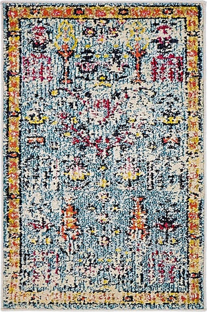 Blue 2' x 3' 1 Monterey Rectangle Area Rug 100% Polypropylene Colorful Easy Clean Traditional Carpet for Living Room, Bedrooms, Dining, Kitchen for Sale at Rug Engine
